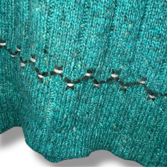 WOOLRICH Sweater Vintage Y2K V-neck Teal Ribbed Wool Blend Pullover Women’s L - Picture 13 of 16